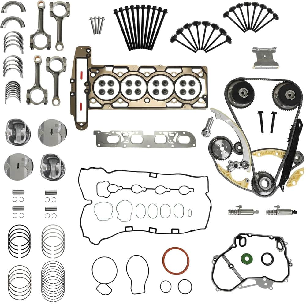 2.4L GM Engine Rebuild Kit Timing Chain VVT Head Gasket Pistons Conrod Main Rod Bearings For Buick Chevy 2011-2017
