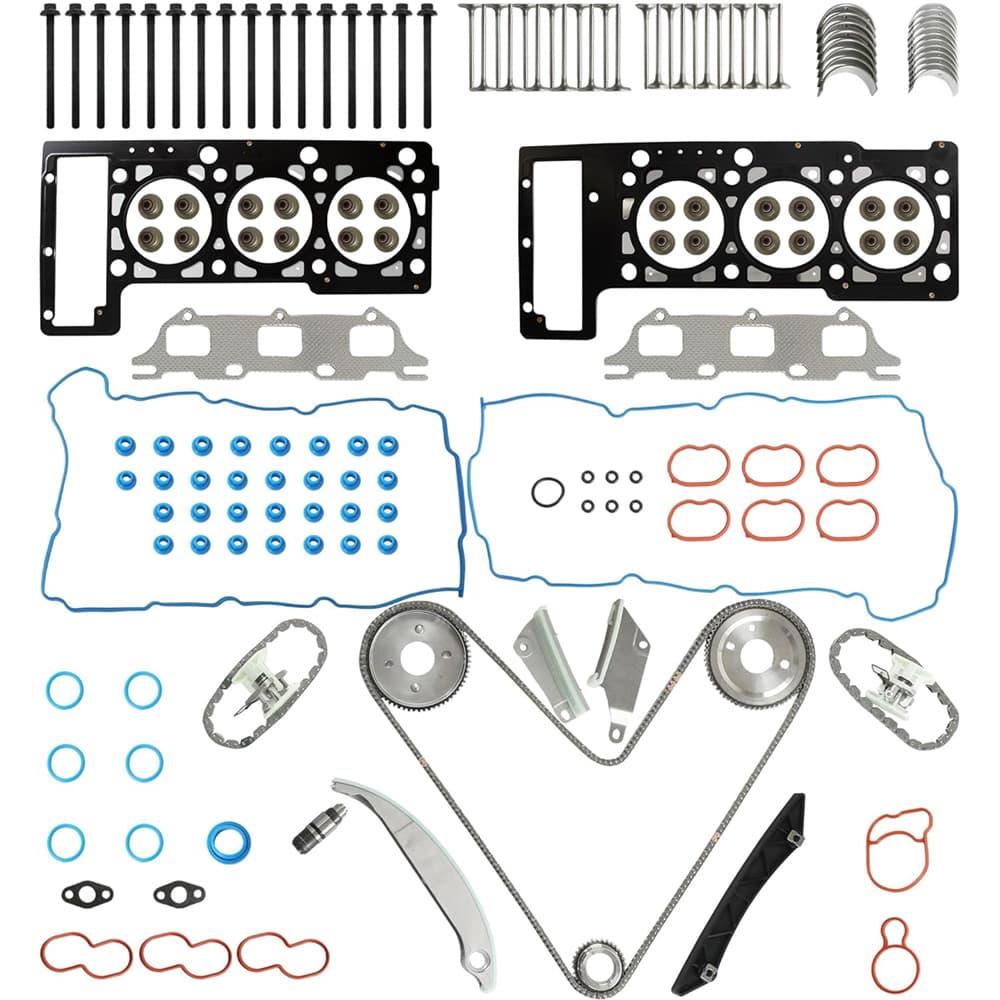 2.7L V6 Engine Rebuild Kit Head Gasket Timing Chain Intake Exhaust Valve
