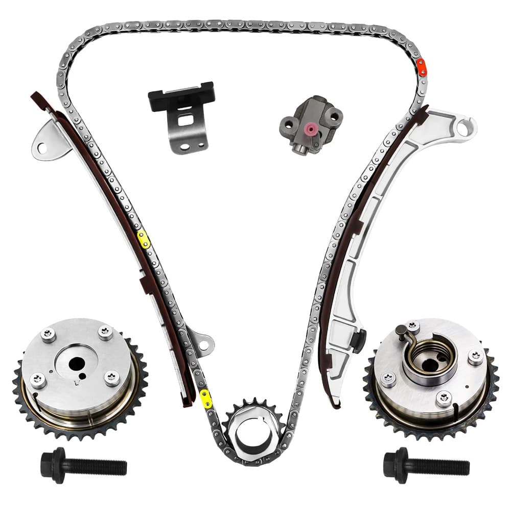 Complete Engine Timing Chain Set with Intake & Exhaust VVT Gears Compatible with Toyota 2.5L 2.7L (2009-2014) Replaces 13070-0V010 13050-0V010