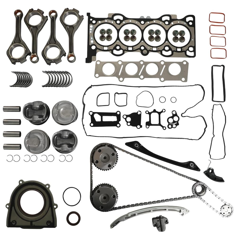 204PT engine rebuild kit with timing chain kit, VVT gears, connecting rods and pistons