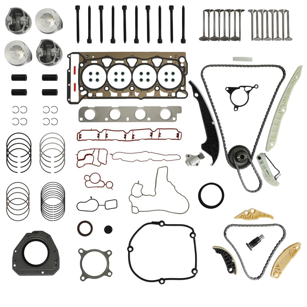 23mm Pistons Head Gaskets Set Timing Chain Kit, Compatible with Audi VW 2.0T A3 A4 Q5 A6 TT Tiguan Golf GTI Passat Engine Overhaul Components