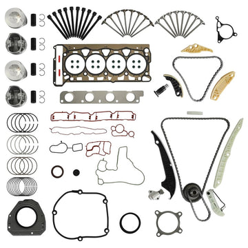 23mm Engine Pistons Head Gaskets Timing Chain Kit, Fits Audi A3 A4 Q5 A6 TT VW Tiguan EOS Scirocco Jetta GTI Beetle Passat Golf 2.0T Engine Repair Parts