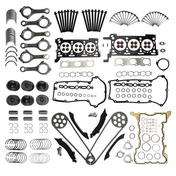 3.0 EXF engine overhaul rebuild kit with rods, pistons, bearings, gaskets and timing chain
