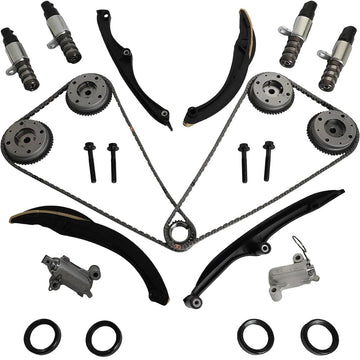 3.5L Timing Chain Kit with VVT Phasers, VCT Solenoids, Guides and Tensioners