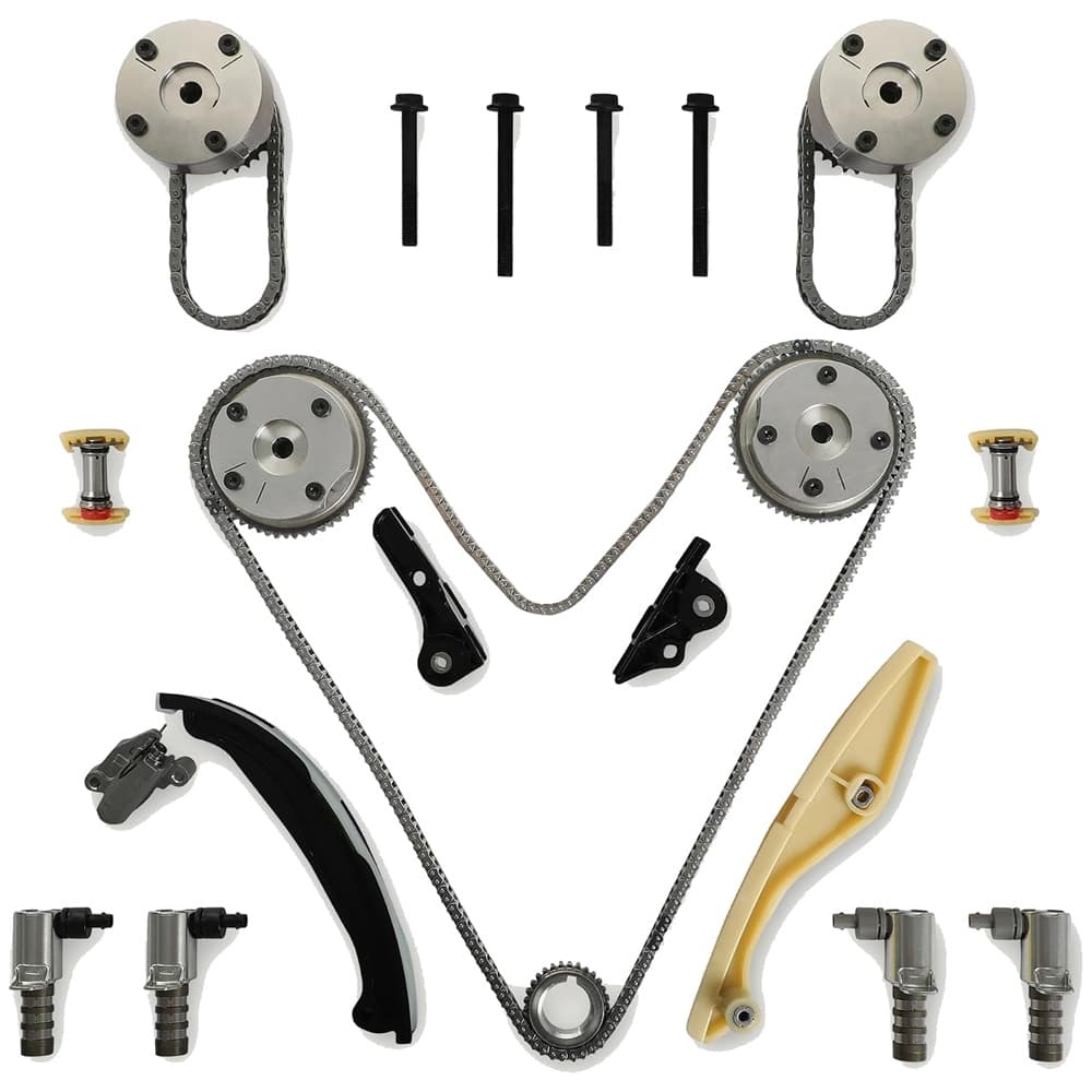 9-0738S Timing Chain Kit VVT Phaser & Solenoid Fit Ford Lincoln 3.5L 3.7L V6
