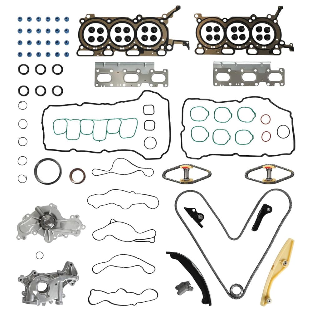 3.5L Engine Head Gasket Timing Chain Water Oil Pump Full Kit
