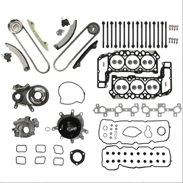 3.7L Engine Head Gasket Timing Chain Oil Pump Water Pump Overhaul Kit
