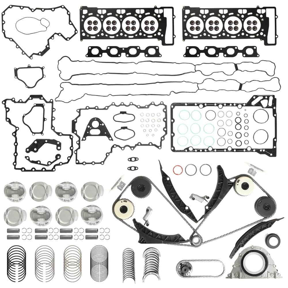 4.4L Head Gasket Timing Chain Piston Ring Bearings & Bolts Kit
