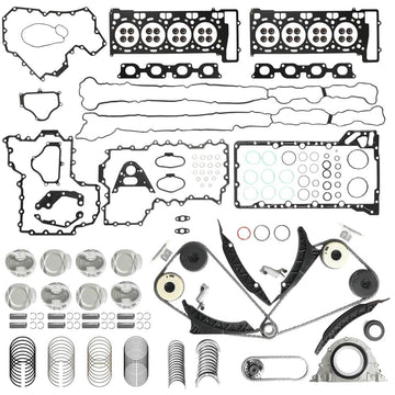 4.4L Head Gasket Timing Chain Piston Ring Bearings & Bolts Kit
