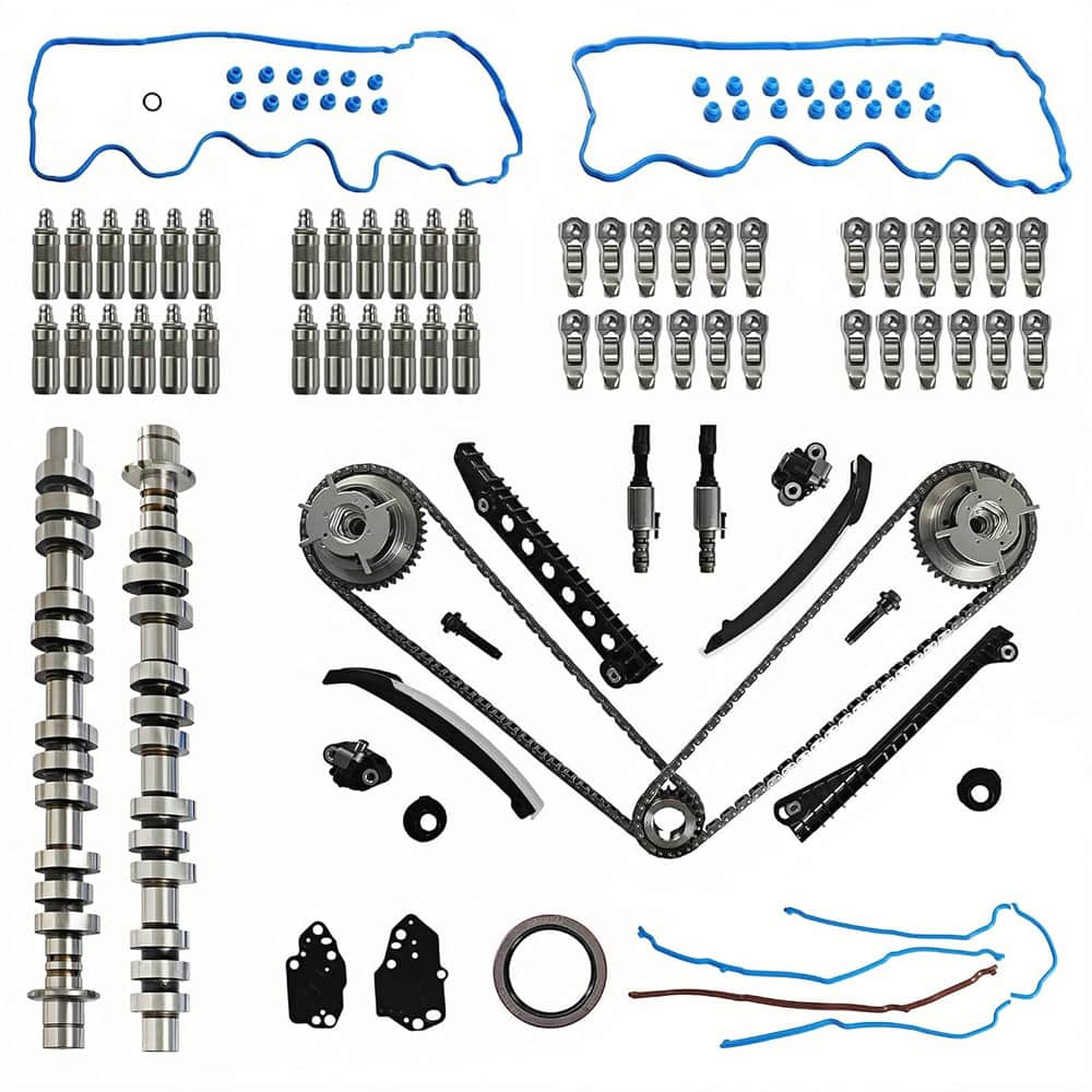 Complete 5.4L 3V Timing Chain Kit with VVT Solenoids, Camshaft Components, Rocker Arms & Lifters for Ford F-150 Expedition Lincoln Navigator 2004-2014