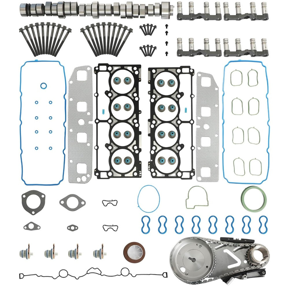 Complete 5.7L Hemi MDS Engine Rebuild Kit: Camshaft, Lifters, Timing Chain, Head Gaskets & Bolts
