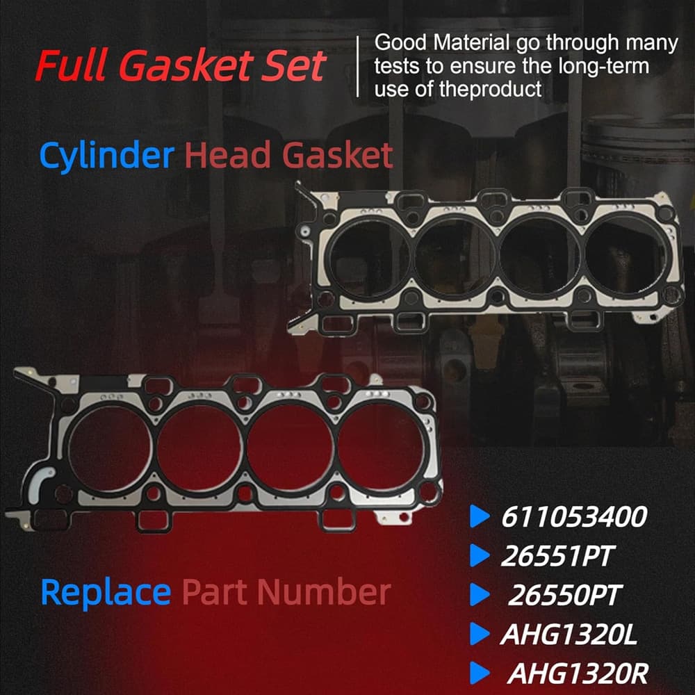 5.0L Engine Head Gasket 12mm Bolts Timing Chain Full Kit