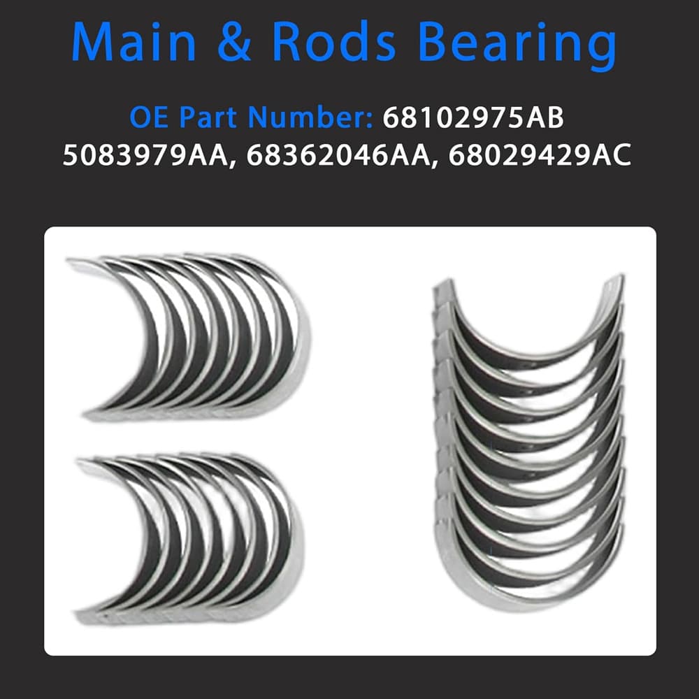 6.4L V8 engine Main Connecting Rod Bearings Set replacement parts for Dodge Jeep Chrysler Ram
