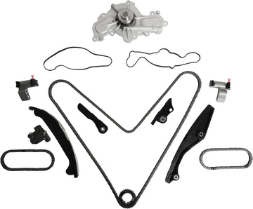 GPQ Timing Chain Kit w/Water Pump For Ford Lincoln 11-17 125-3340 For Explorer Flex Fusion Taurus MKS MKT MKZ 3.5L 3.7L BL3Z-6268-A Addresses Internal Water Pump Leakage&Chain Issues
