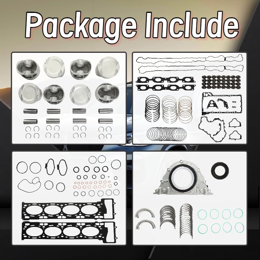 GPQ N63B44 Pistons Kit Head Gasket Set w/ Bearings For BMW 550i 650i 750Li X5 X6 B7 4.4T V8 12-18