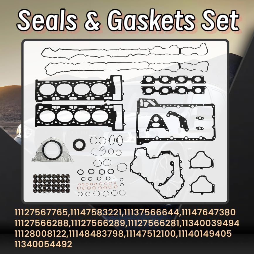GPQ N63B44 Pistons Kit Head Gasket Set w/ Bearings For BMW 550i 650i 750Li X5 X6 B7 4.4T V8 12-18