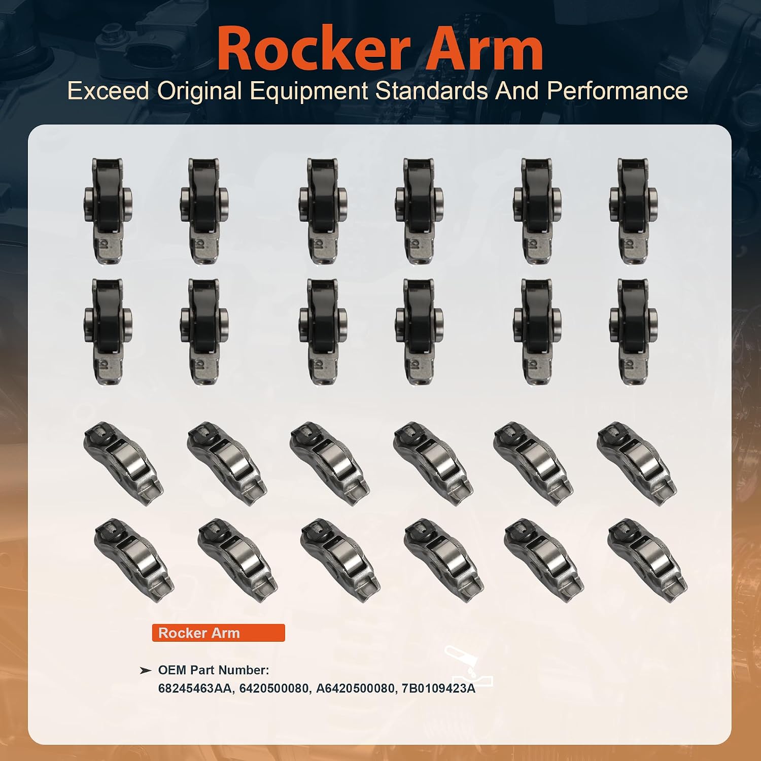 GPQ 24Pcs Intake Exhaust Lifter Rocker Arm Kit For Dodge Jeep Chrysler 3.6L 16‑24