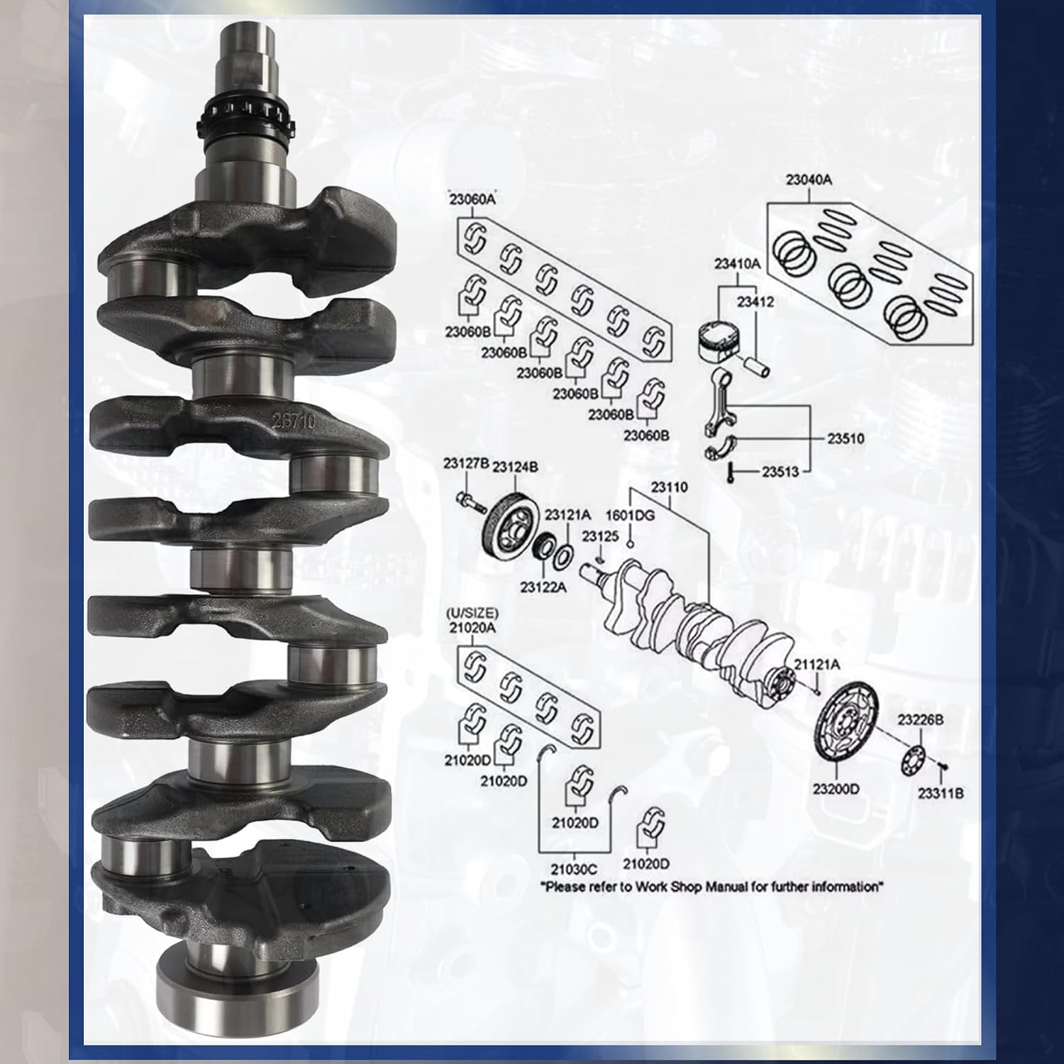 GPQ G4FJ 1.6L Engine Rebuild Kit Timing Chain Rod Gasket Hyundai Kia 12-17