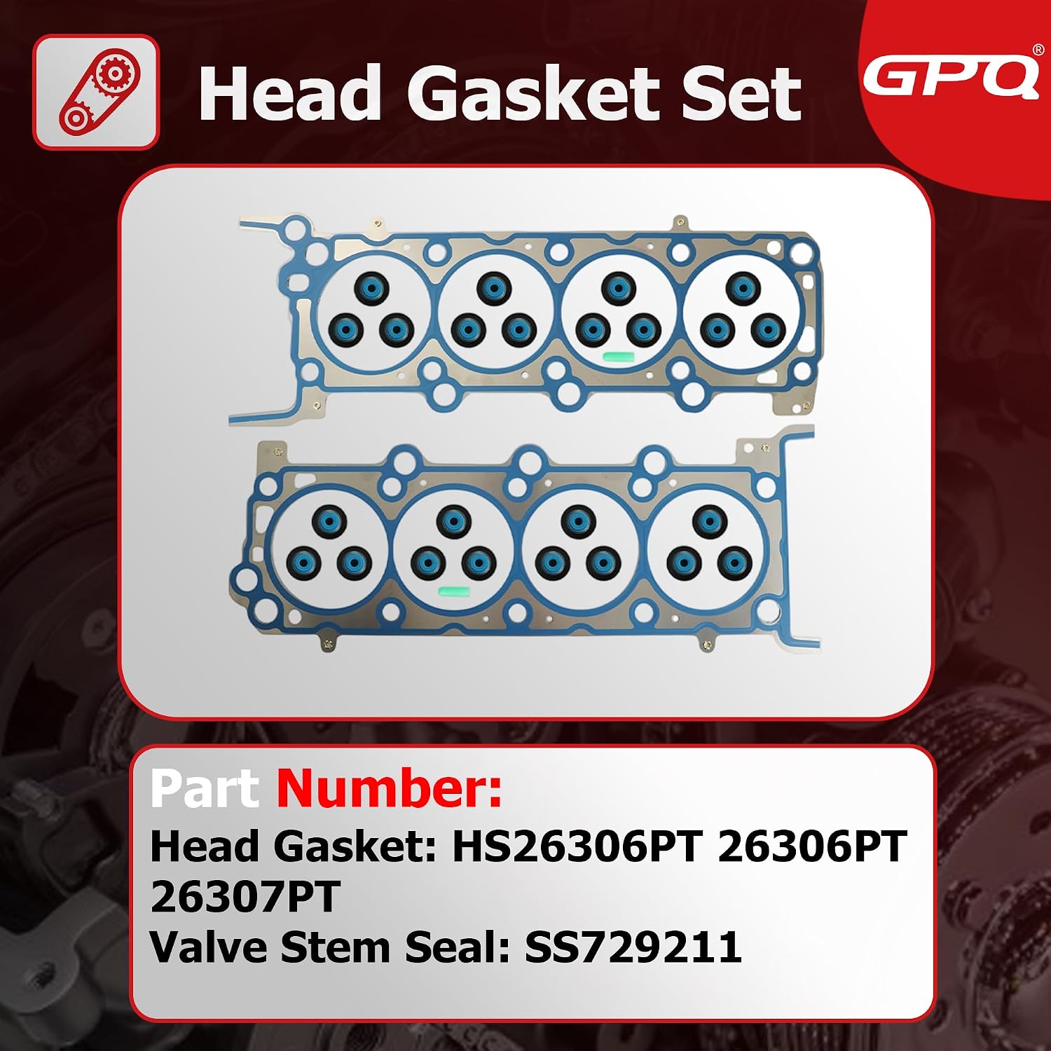 GPQ Head Gasket Set w/Bolts For Ford F-150 F-250 Lincoln 3V 5.4L 2005-2006 F-350 Super Duty Expedition Mark LT Navigator HS26306PT 3L3Z-6584-DB 3L3Z-9439-DA