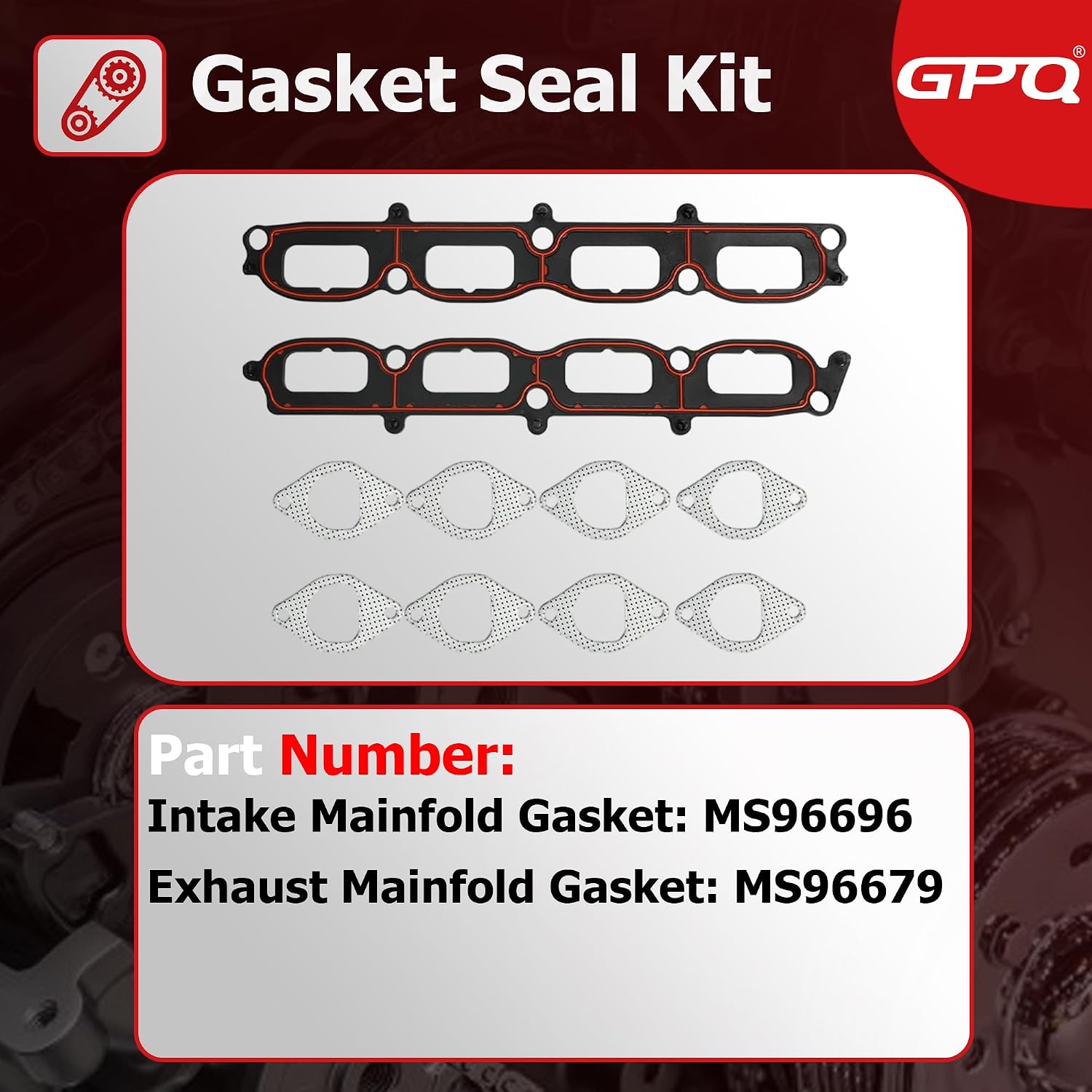 GPQ Head Gasket Set w/Bolts For Ford F-150 F-250 Lincoln 3V 5.4L 2005-2006 F-350 Super Duty Expedition Mark LT Navigator HS26306PT 3L3Z-6584-DB 3L3Z-9439-DA