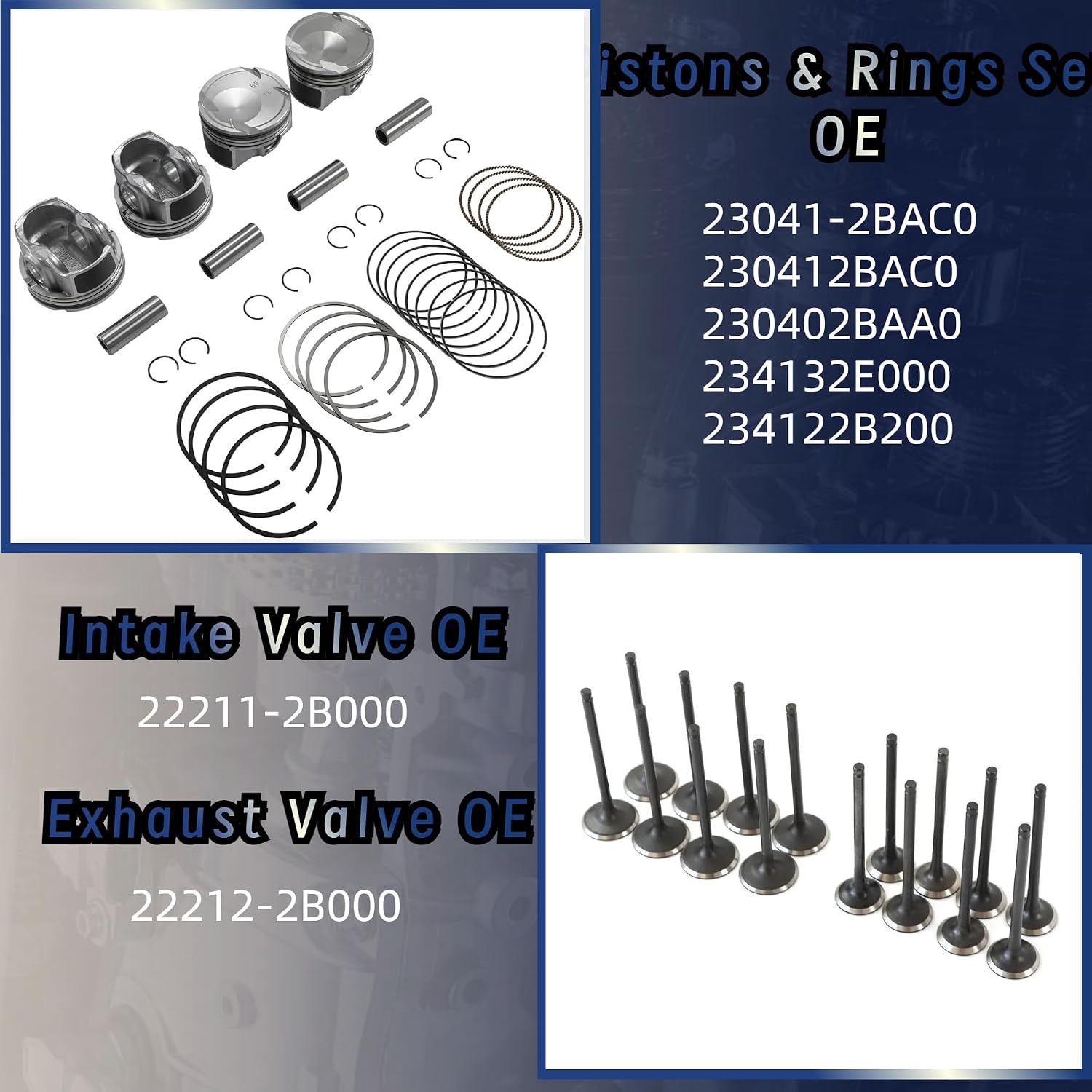 GPQ G4FJ 1.6L Engine Rebuild Kit Timing Chain Rod Gasket Hyundai Kia 12-17