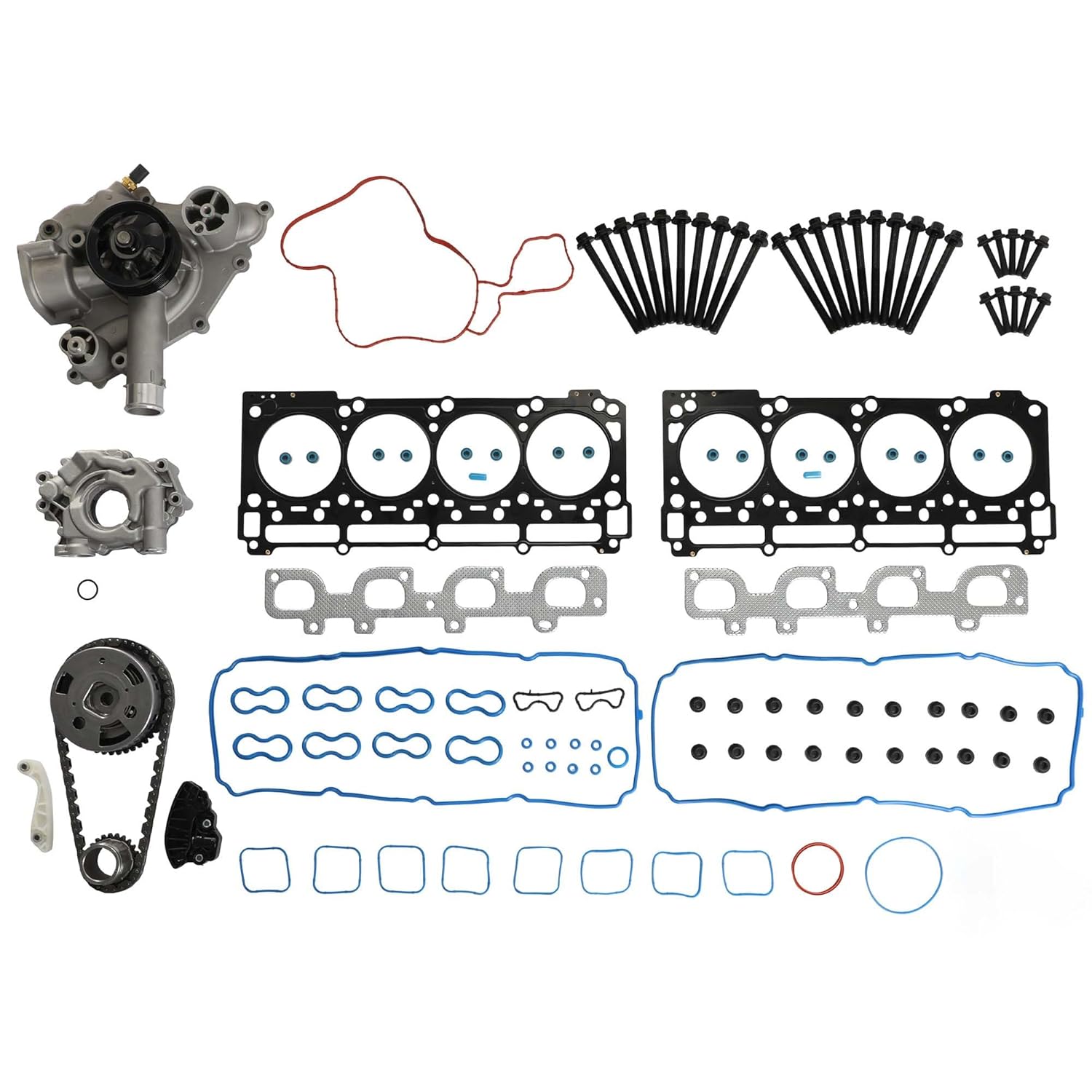 GPQ 6.4L Hemi V8 Full Head Gasket Timing Chain VVT For Dodge Jeep 1-18
