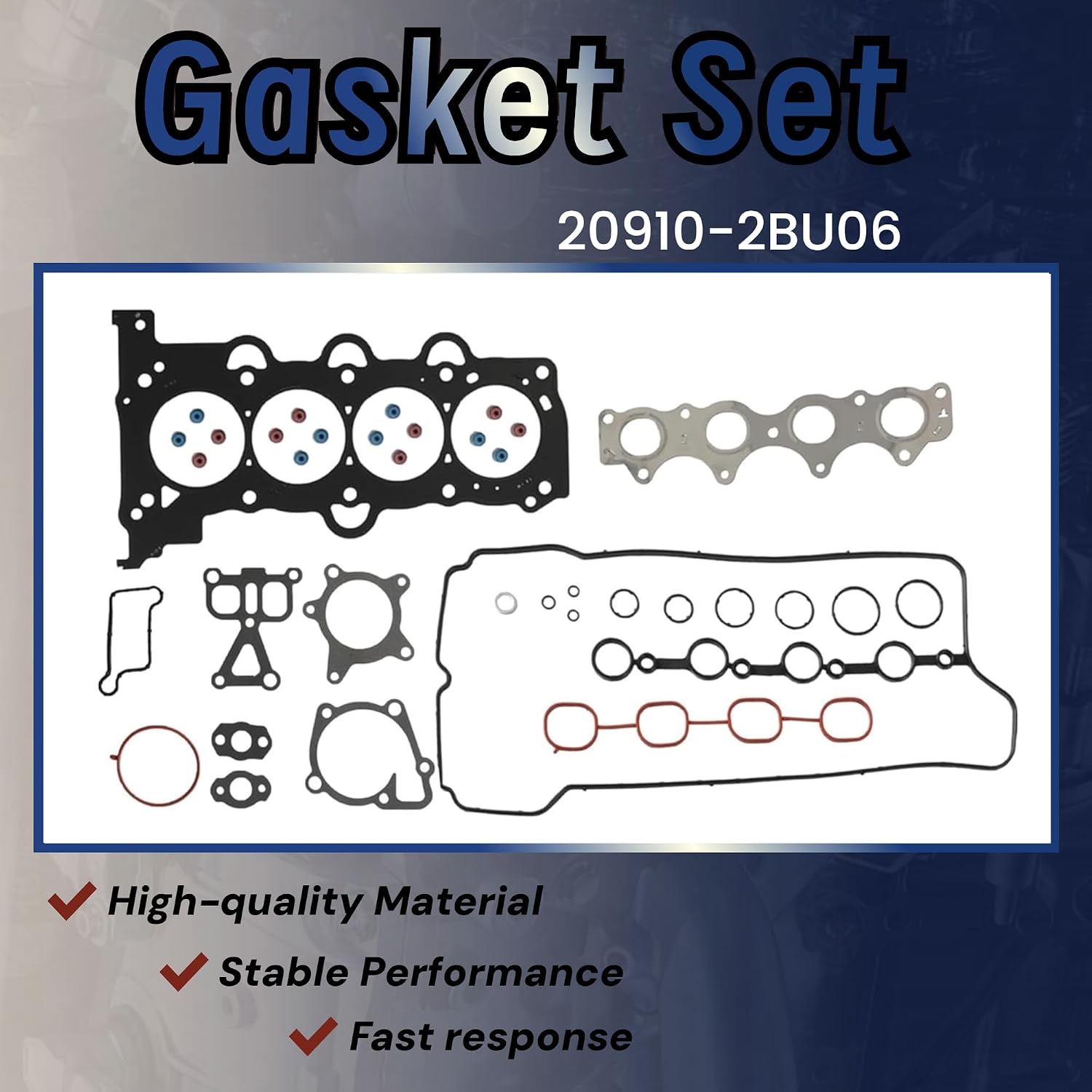 GPQ G4FJ 1.6L Engine Rebuild Kit Timing Chain Rod Gasket Hyundai Kia 12-17