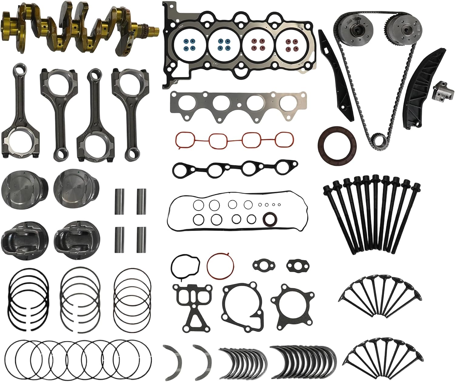 GPQ G4FG 1.6L Engine Head Gasket Crankshaft Timing Chain Kit For Hyundai Kia 06‑22