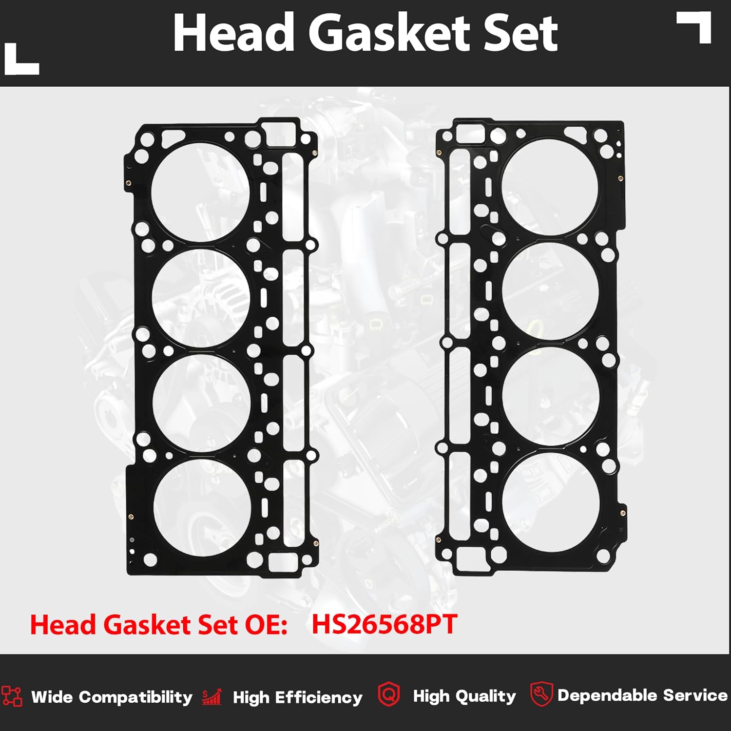 GPQ 6.4L Hemi V8 Full Head Gasket Timing Chain VVT For Dodge Jeep 1-18