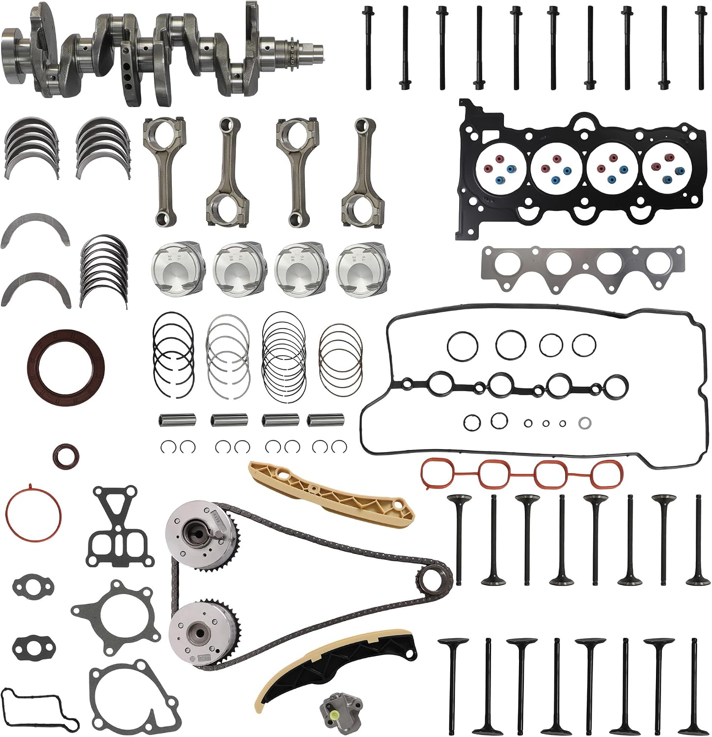 GPQ G4FJ 1.6L Engine Rebuild Kit Timing Chain Rod Gasket Hyundai Kia 12-17