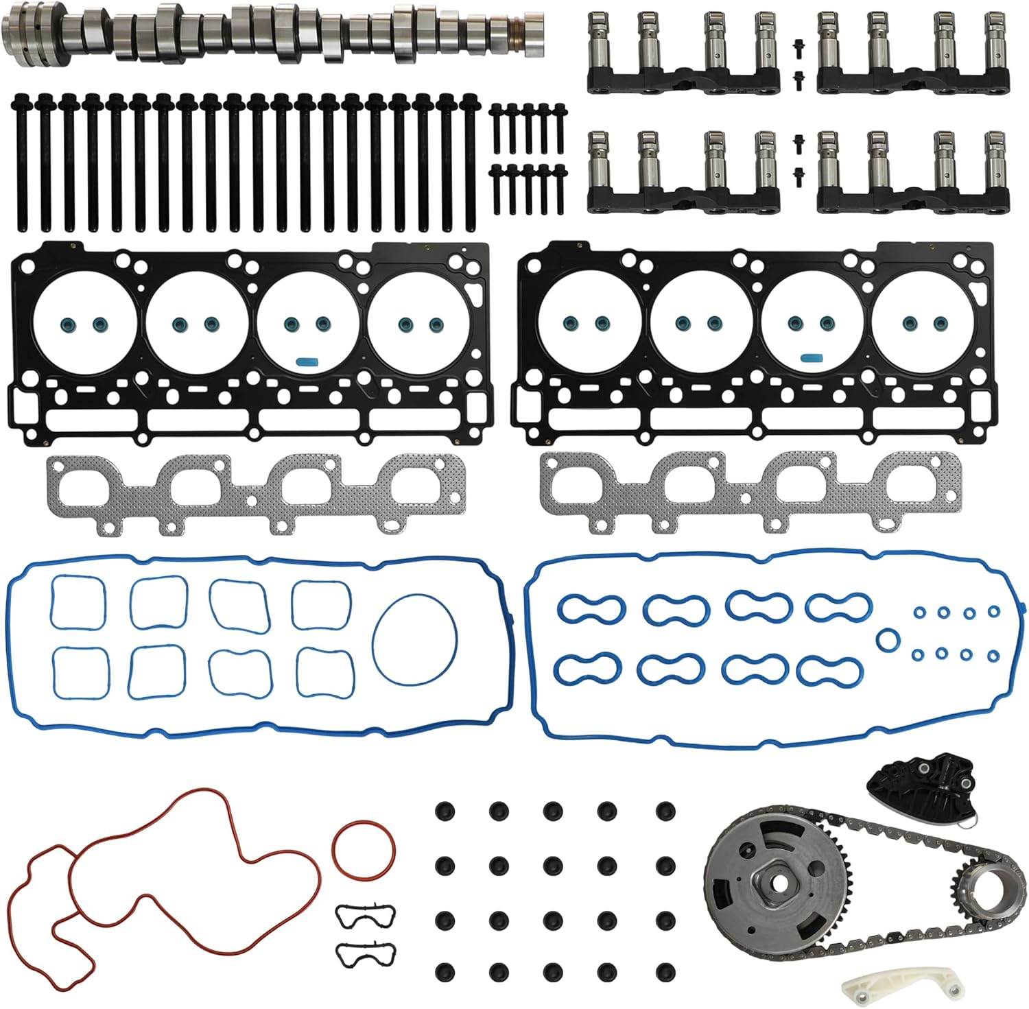 GPQ 6.4 Hemi MDS Lifters Camshaft Timing Chain Kit For Jeep 6.4L V8 11-19