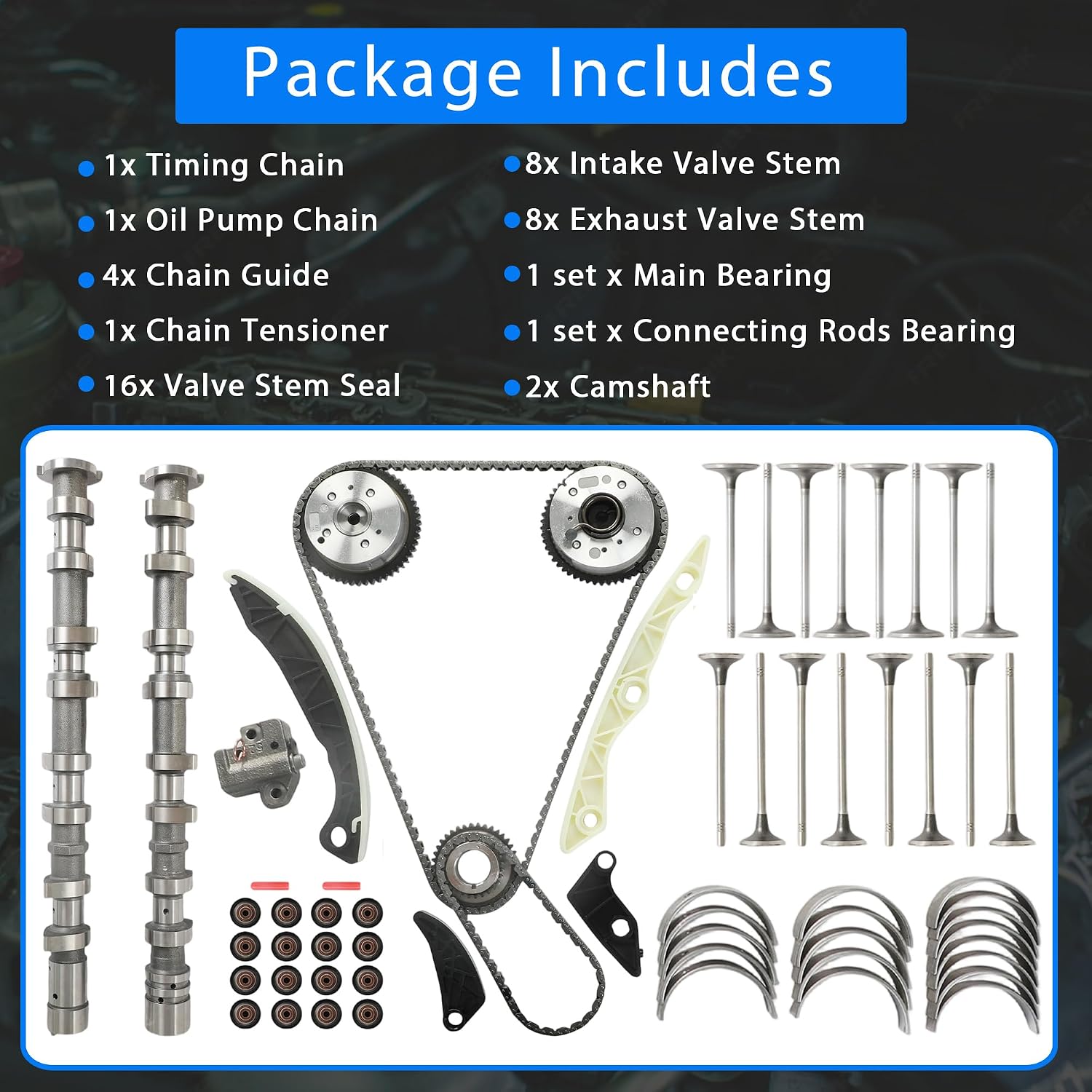 GPQ 2.0L 2.4L Cam Timing Chain VVT Valve Kit Dodge Jeep Chrysler 2007-2017