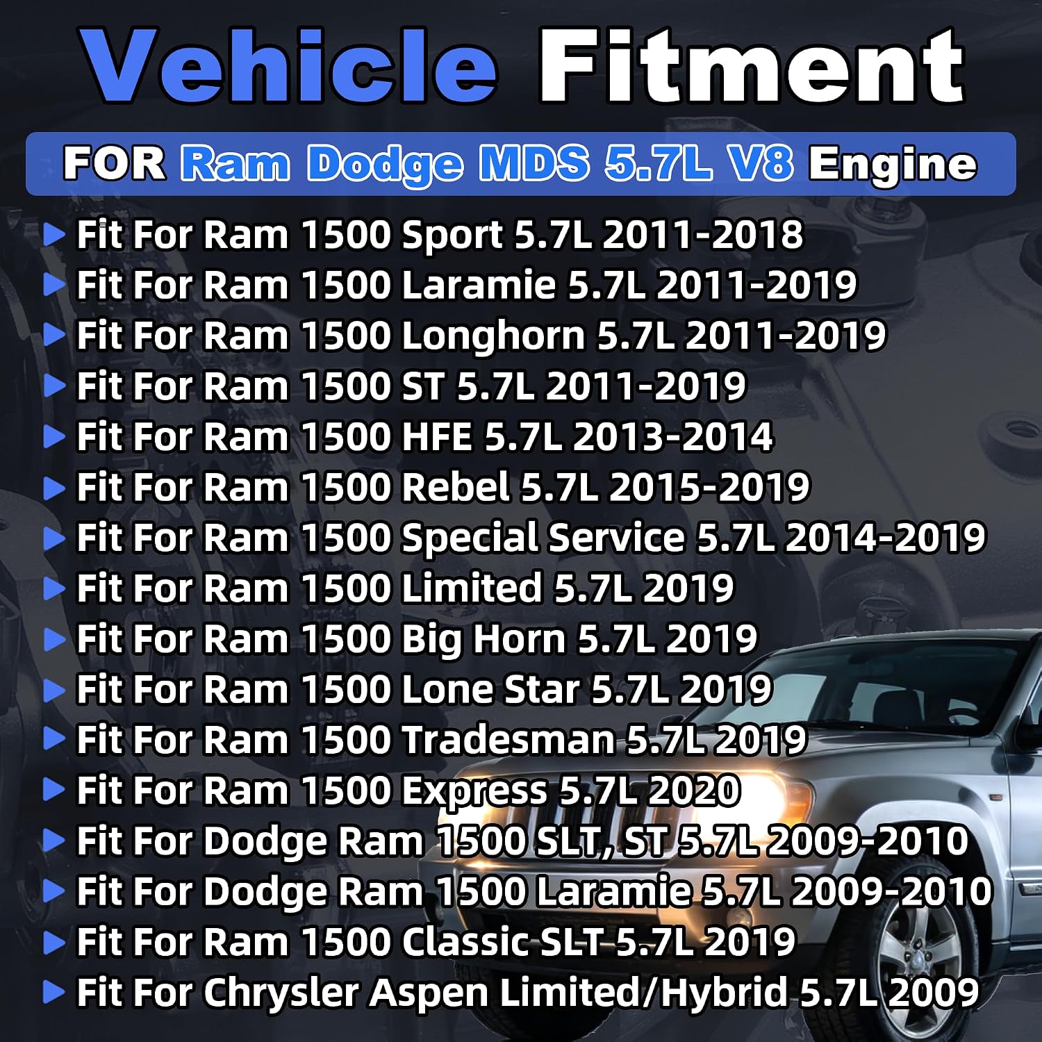 GPQ 5.7 HEMI MDS Cam Lifters Kit Full Gasket Head Bolt Fit Ram 1500 Dodge Chrysler 09-19