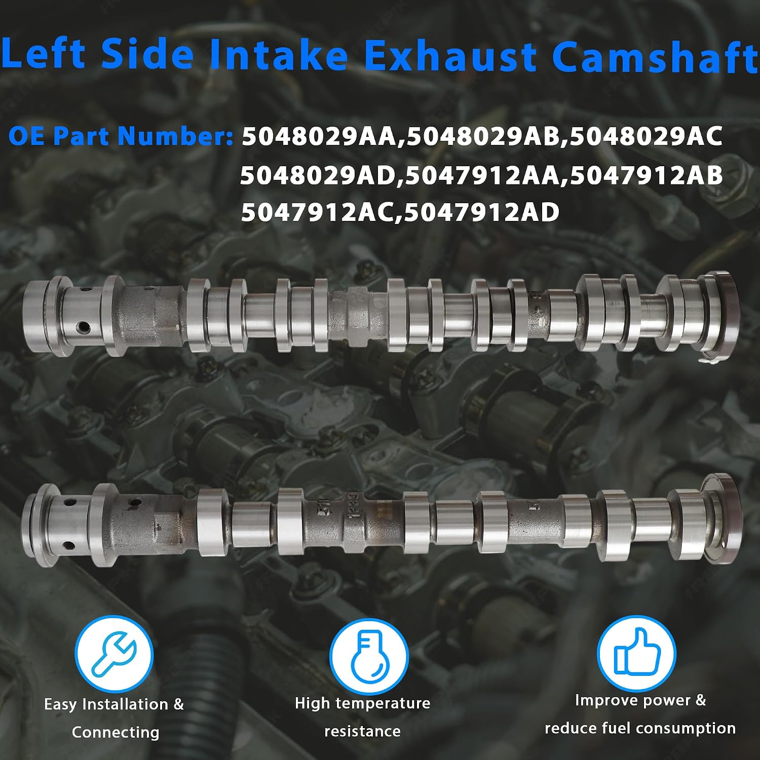 GPQ Left Intake Exhaust Camshaft Fit Jeep Dodge Ram Chrysler 3.6L 16-24