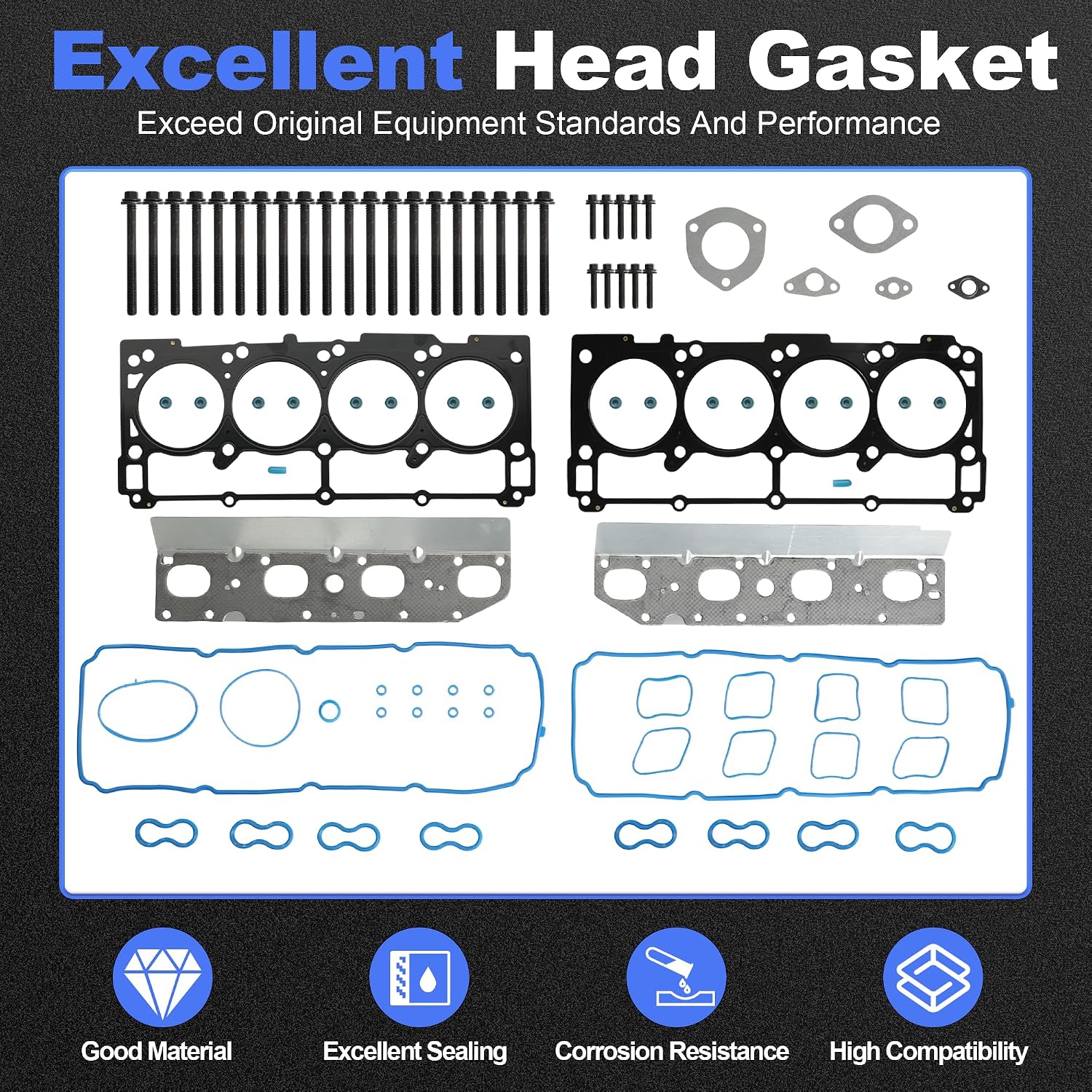GPQ 5.7 HEMI MDS Cam Lifters Kit Full Gasket Head Bolt Fit Ram 1500 Dodge Chrysler 09-19