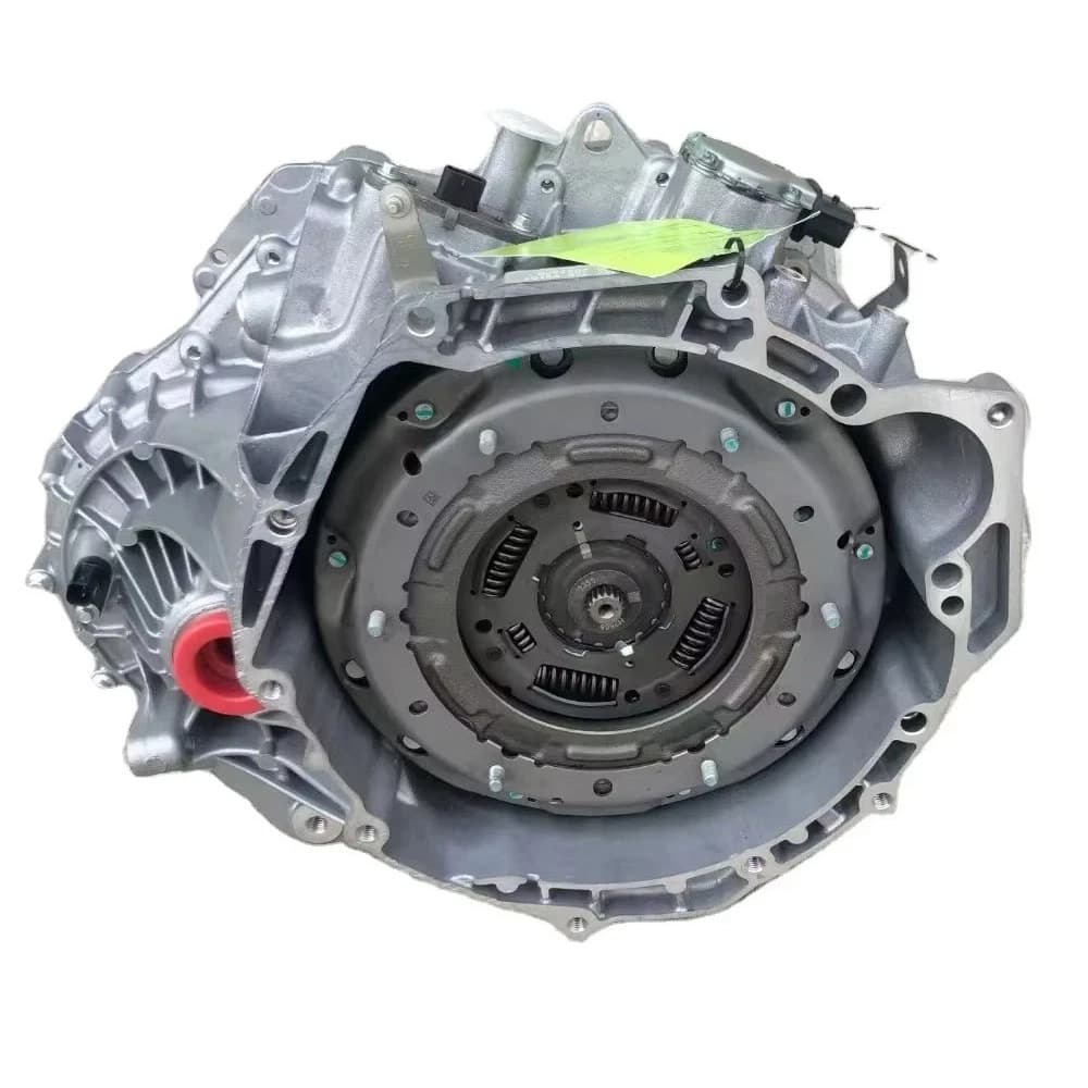 New DPS6 dry dual clutch transaxle unit showing transmission case, clutch housing and mounting points for Ford 1.6L models