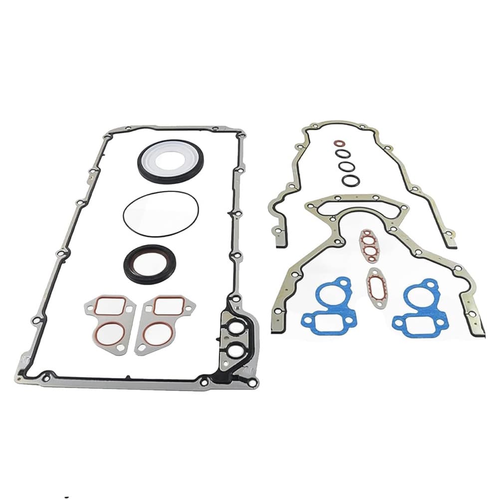Complete lower gasket kit for GM LS engines, covering 4.8L through 6.2L displacements across Chevrolet, Buick, and GMC platforms, ideal for oil pan resealing and lower-end engine rebuilds.