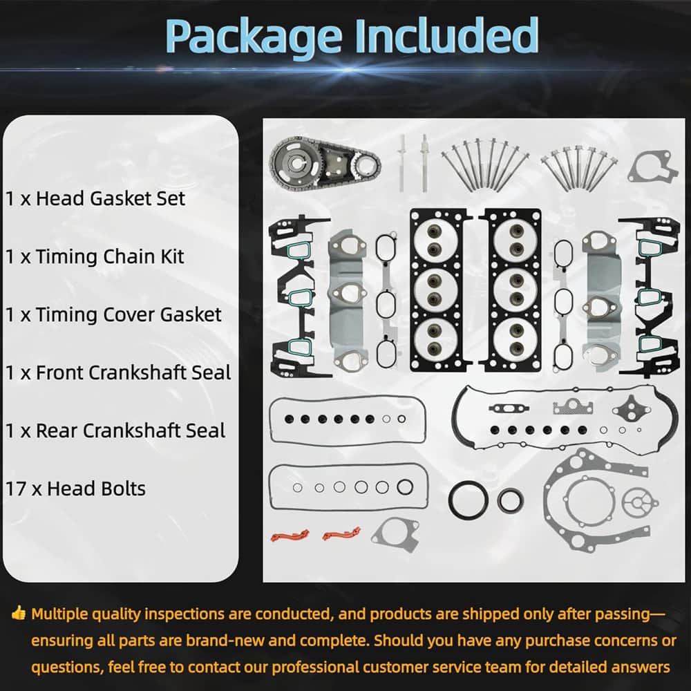 3.4L Engine Head Gasket Timing Chain Complete Repair Kit
