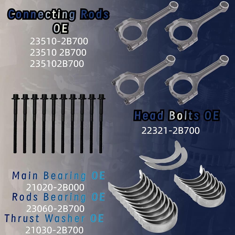 G4FJ 1.6L Complete Engine Overhaul Repair Kit for Hyundai Kia