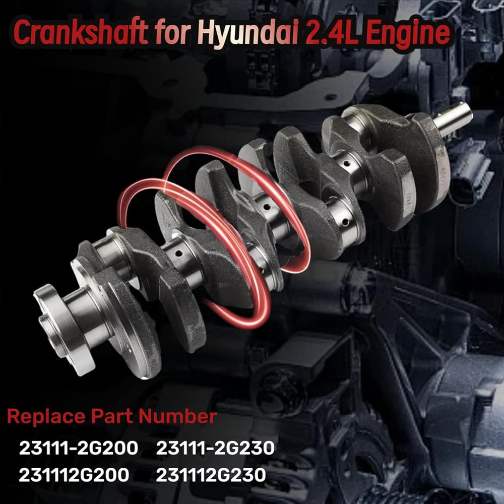 Full crankshaft main bearing and connecting rod bearing set for 2011-2020 G4KJ 2.4L engines, reduces engine friction, solves abnormal knocking, OEM standard replacement with 1-year warranty & free shipping.
