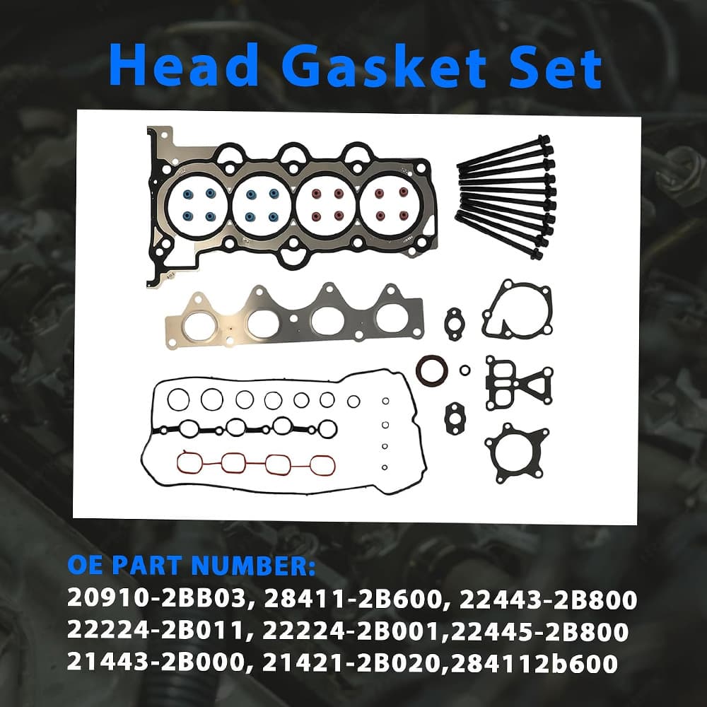 G4FD 1.6L Engine Rebuild Kit Head Gasket Set Crankshaft Timing Chain Kit Connecting Rod Pistons Fit Hyundai Tucson Accent Elantra Kia Rio Soul
