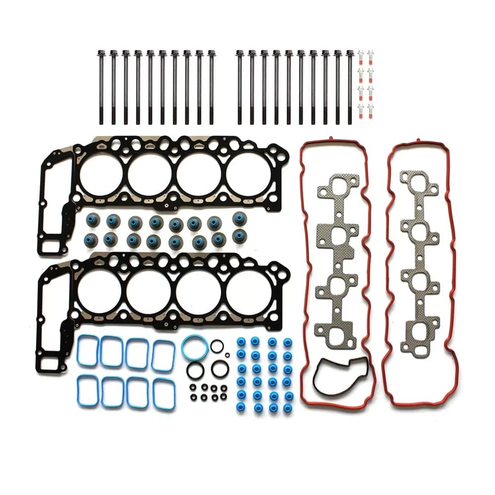 Complete engine overhaul kit including MLS head gasket set and full timing chain assembly for 1999-2010 Jeep, Dodge, Chrysler 4.7L PowerTech V8. Fix leaks & timing chain wear.