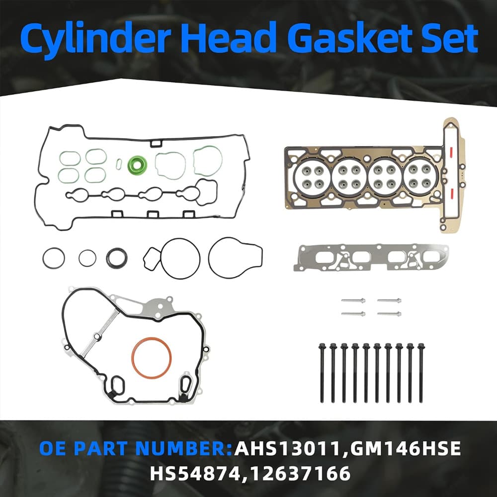 Replacement piston ring and con rod assembly with head gasket kit for 2010-2017 GM Chevy Buick 2.4L L4 vehicles.