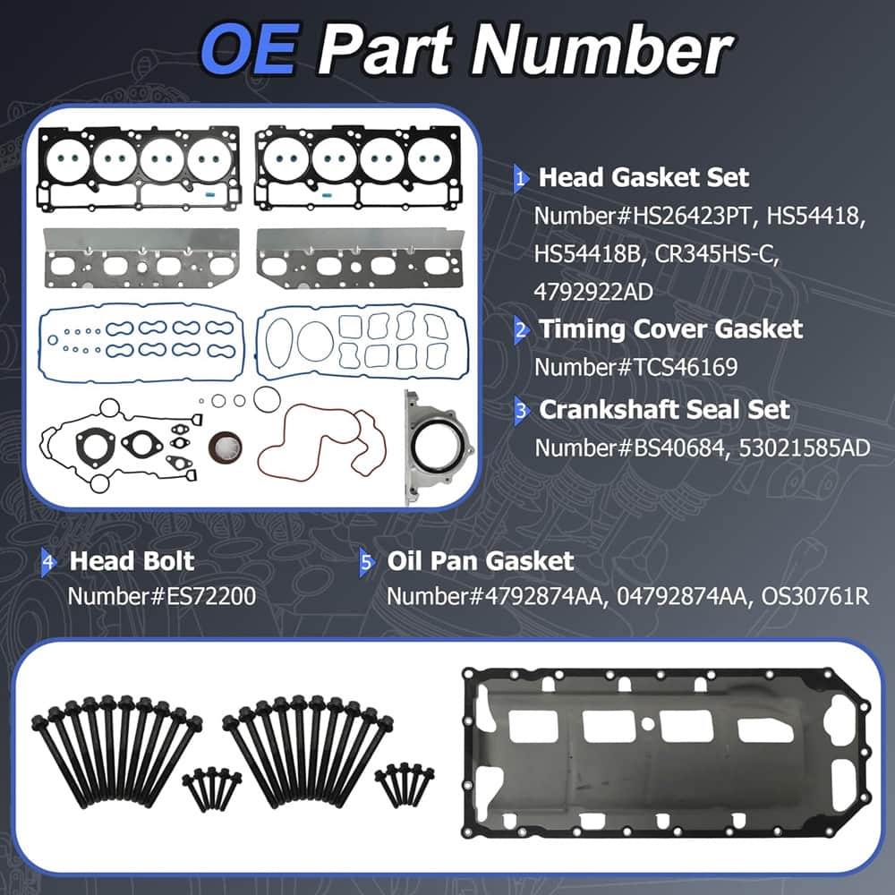Cylinder Head Gasket Set Fit Jeep Ram 1500 Dodge Chrysler 5.7L HEMI V8 2009-2019
