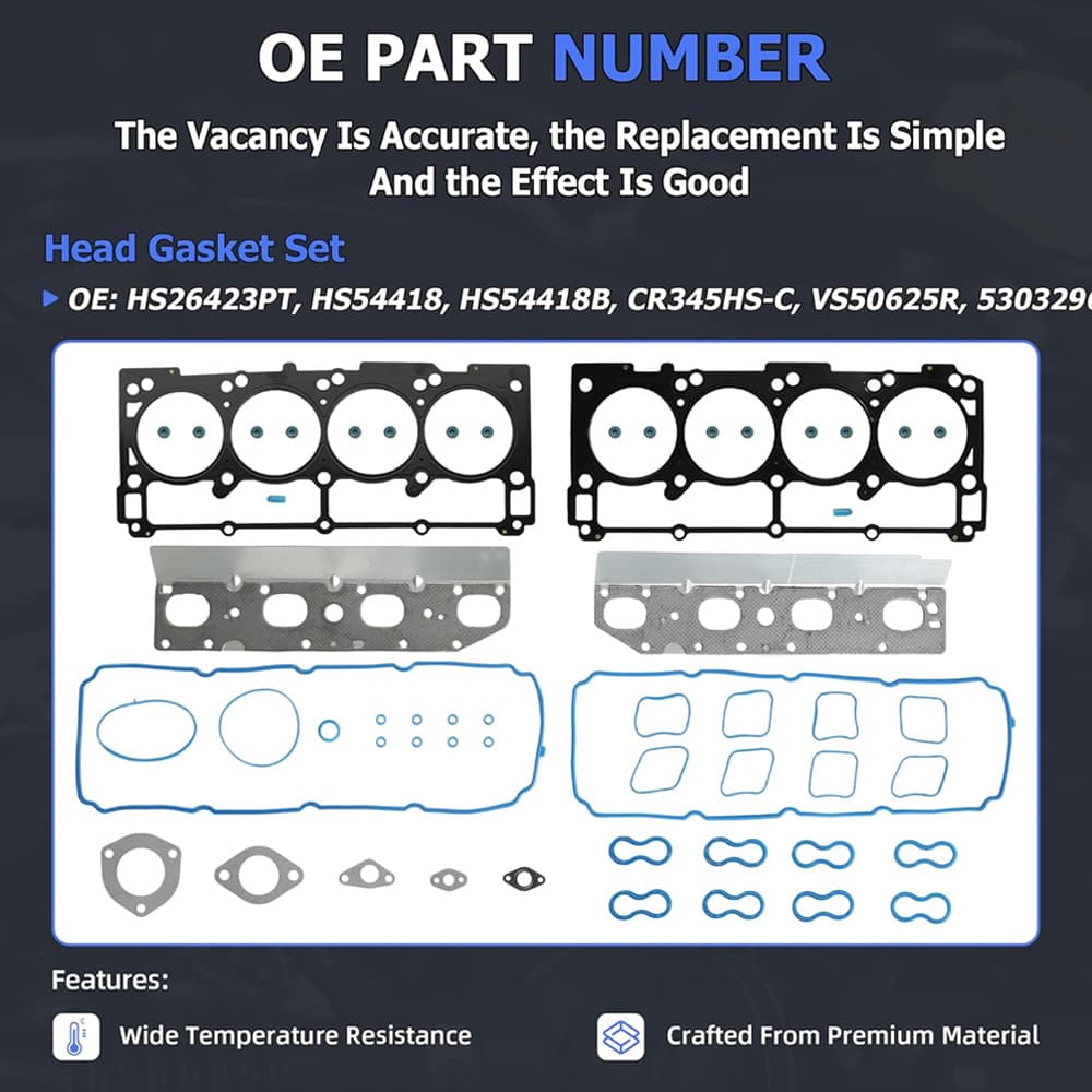 5.7L HEMI Cylinder Head Gasket Set Fit Jeep Ram 1500 Dodge Durango Chrysler 2009-2019
