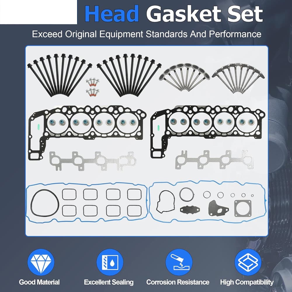 Cylinder Head Gasket Set With Head Bolts Fit Jeep Dodge 4.7L V8 1999-2007 Engine Repair Kit
