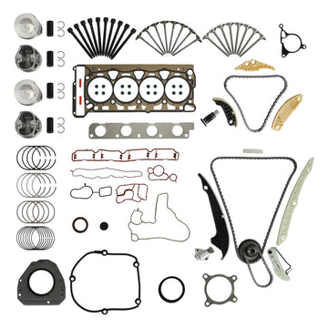 EA888 GenII Timing Chain Kit 21mm Piston Kit Engine Valves Head Gasket Set