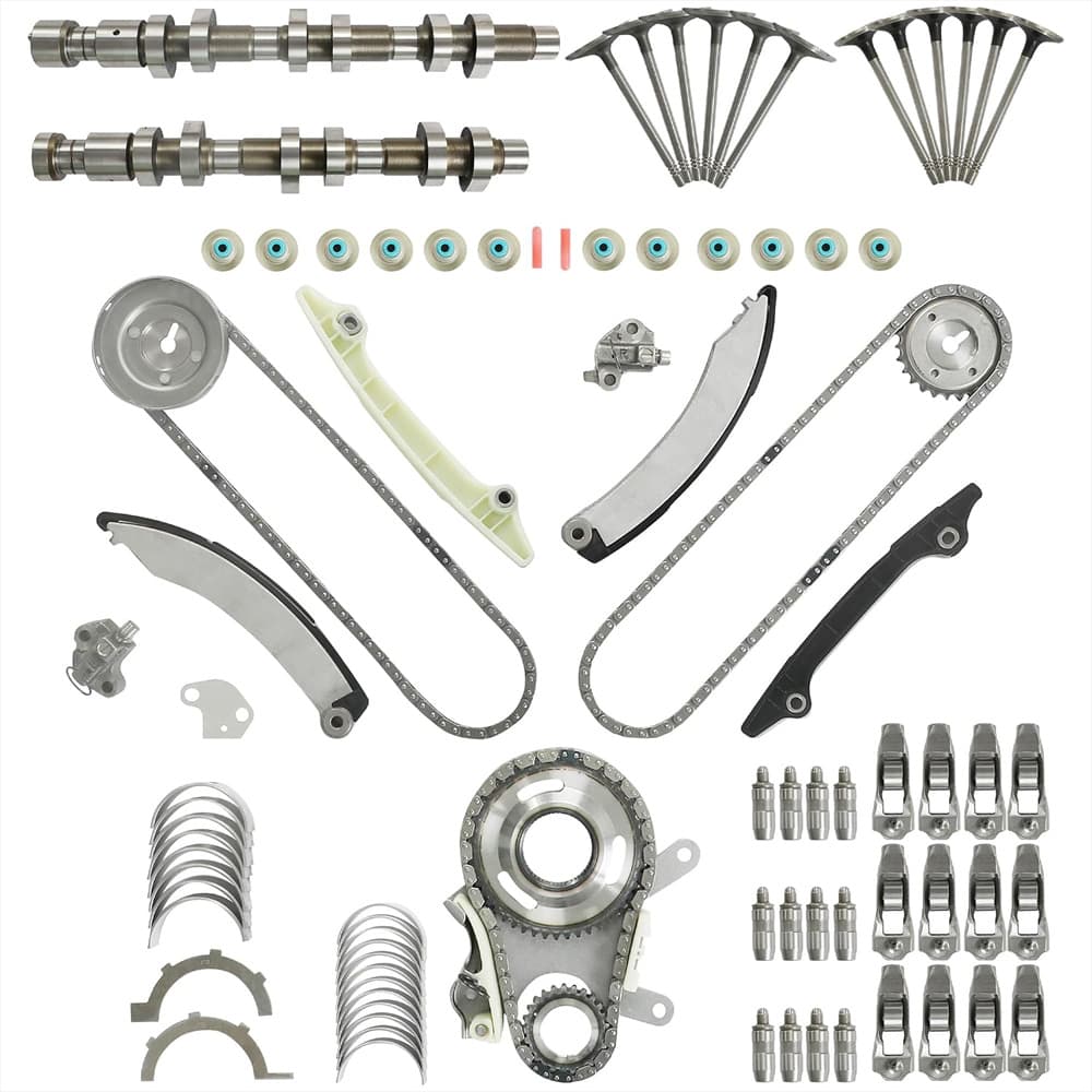 3.7L V6 EKG Engine Rebuild Kit Camshaft Timing Chain Lifters Rocker Arms Valves Bearings
