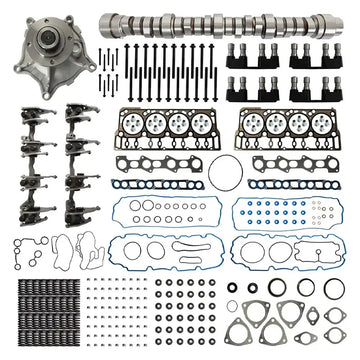 Complete Engine Overhaul Kit for 2008-2010 Ford F-250 F-350 F-450 F-550 Super Duty 6.4L V8 Diesel, Includes Camshaft, Lifters, Rocker Arms, Cylinder Head Gaskets, Water Pump, Full Gasket Set and Bolts