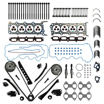 Complete Engine Overhaul Kit for 2004-2006 Ford 5.4L V8, Includes Timing Chain Kit, Cylinder Head Gaskets, Valves, Bearings, Head Bolts & VVT Solenoids, Fits F-150, F-250/F-350 Super Duty, Expedition, Lincoln Navigator/Mark LT